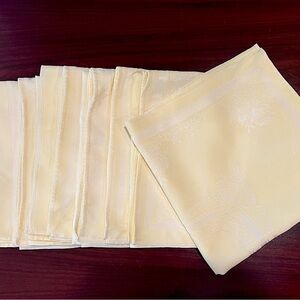 Nine (9) Ivory Cream Cotton 20" Dinner Napkins